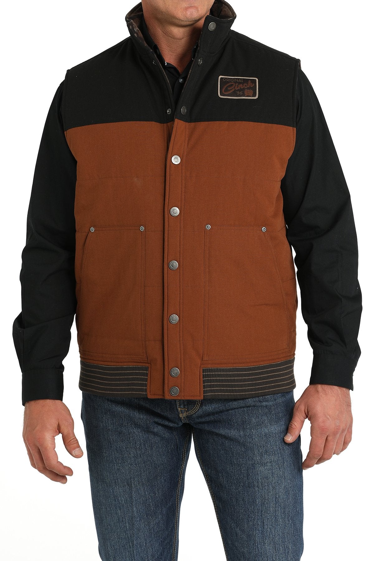 Cinch Men's Reversible Quilted Vest - Brown/Black