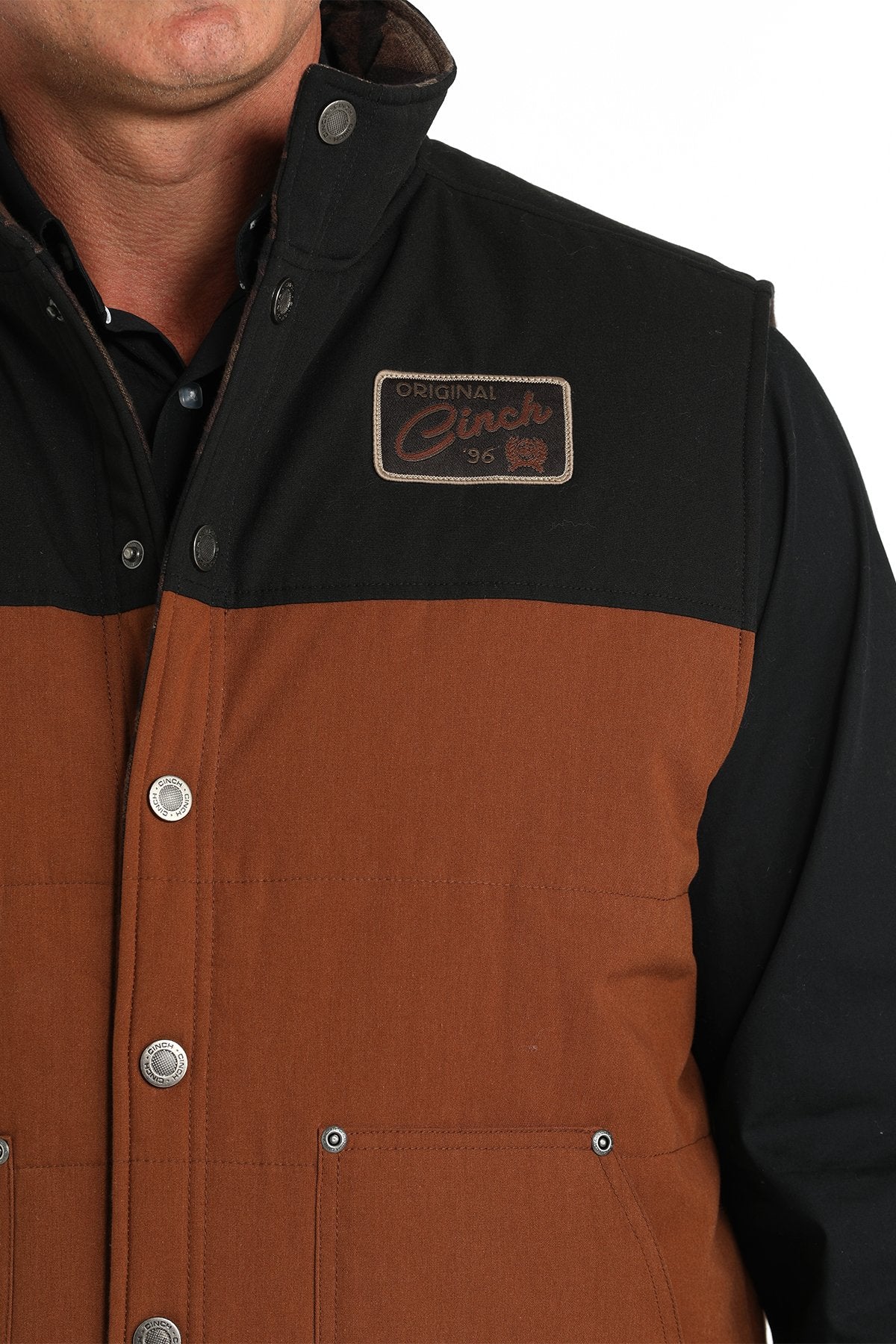 Cinch Men's Reversible Quilted Vest - Brown/Black