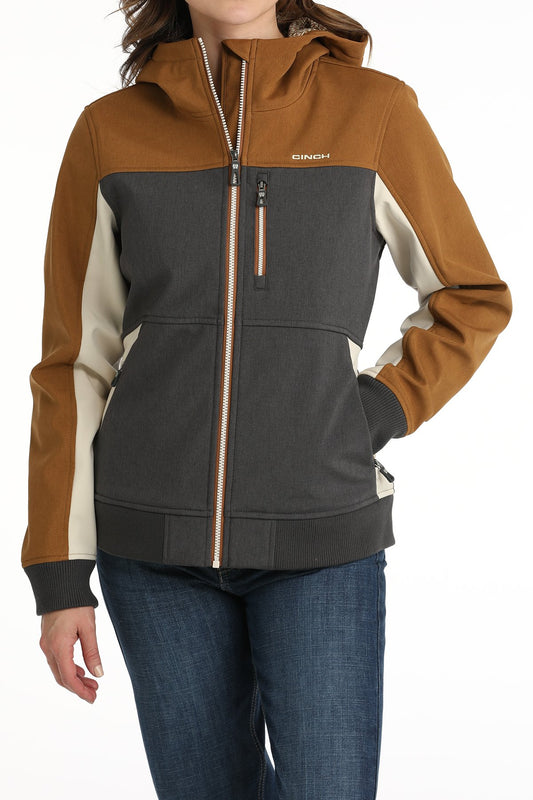 CINCH Women's Bonded Hoodie - Gold/Charcoal/Cream