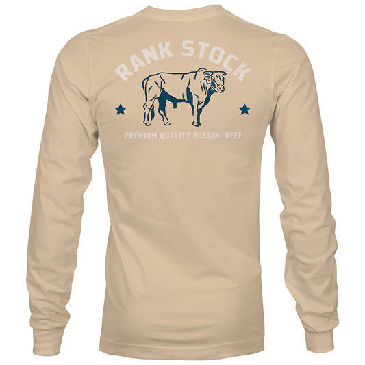 Hooey "Charbray" Long Sleeve T-shirt Tan w/Navy & White Logo