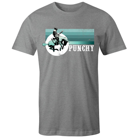 Hooey "Punchy" Grey Heathered w/Turquoise/White Logo T-shirt